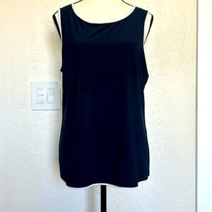 Ann Klein, Medium Sleeveless, Navy and White Blouse, NWT